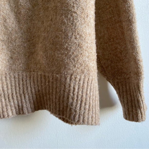 ZARA tan wool alpaca blend relaxed fit chunky knit sweater - Picture 7 of 11